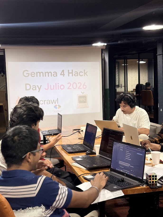 Equipos trabajando durante el Gemma 4 Hack Day de julio 2026